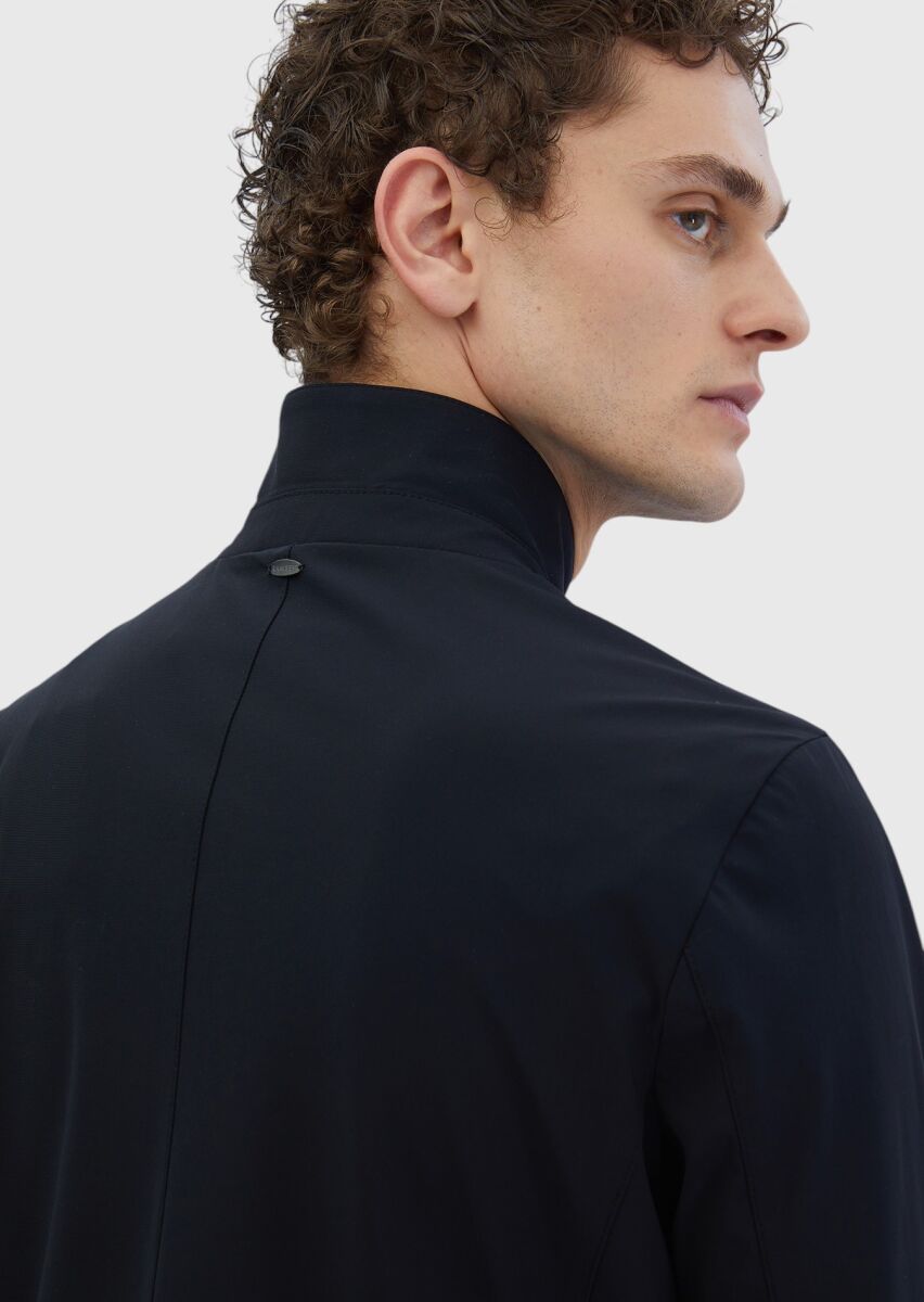 Navy Blue Regular Fit Lightweight Jacket - 5