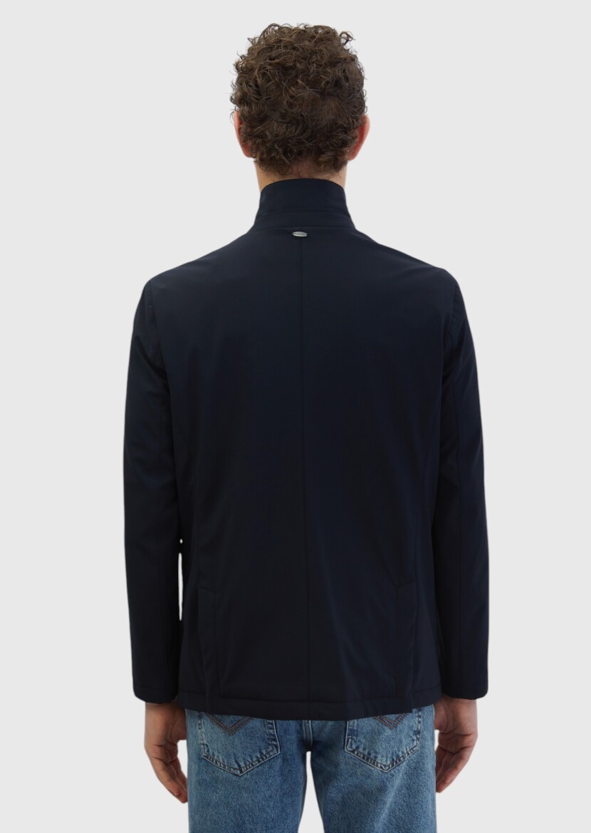 Navy Blue Regular Fit Lightweight Jacket - 6