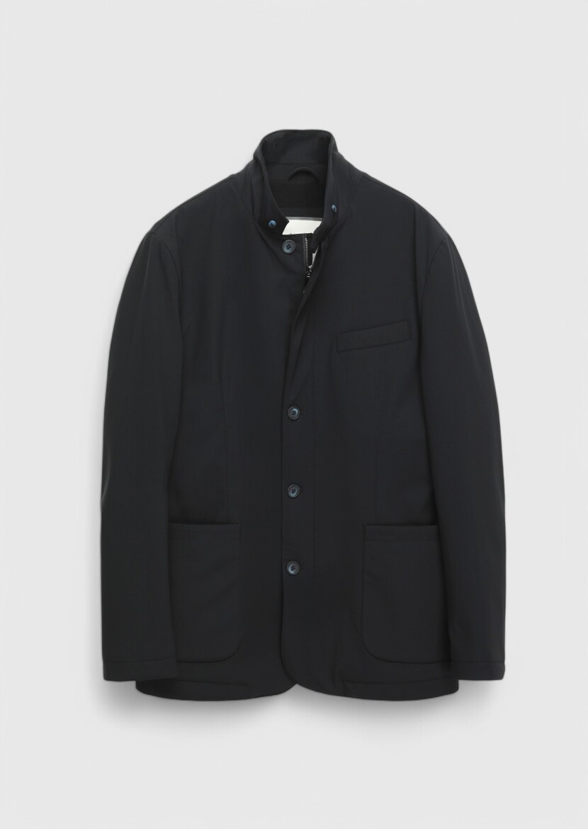 Navy Blue Regular Fit Lightweight Jacket - 7