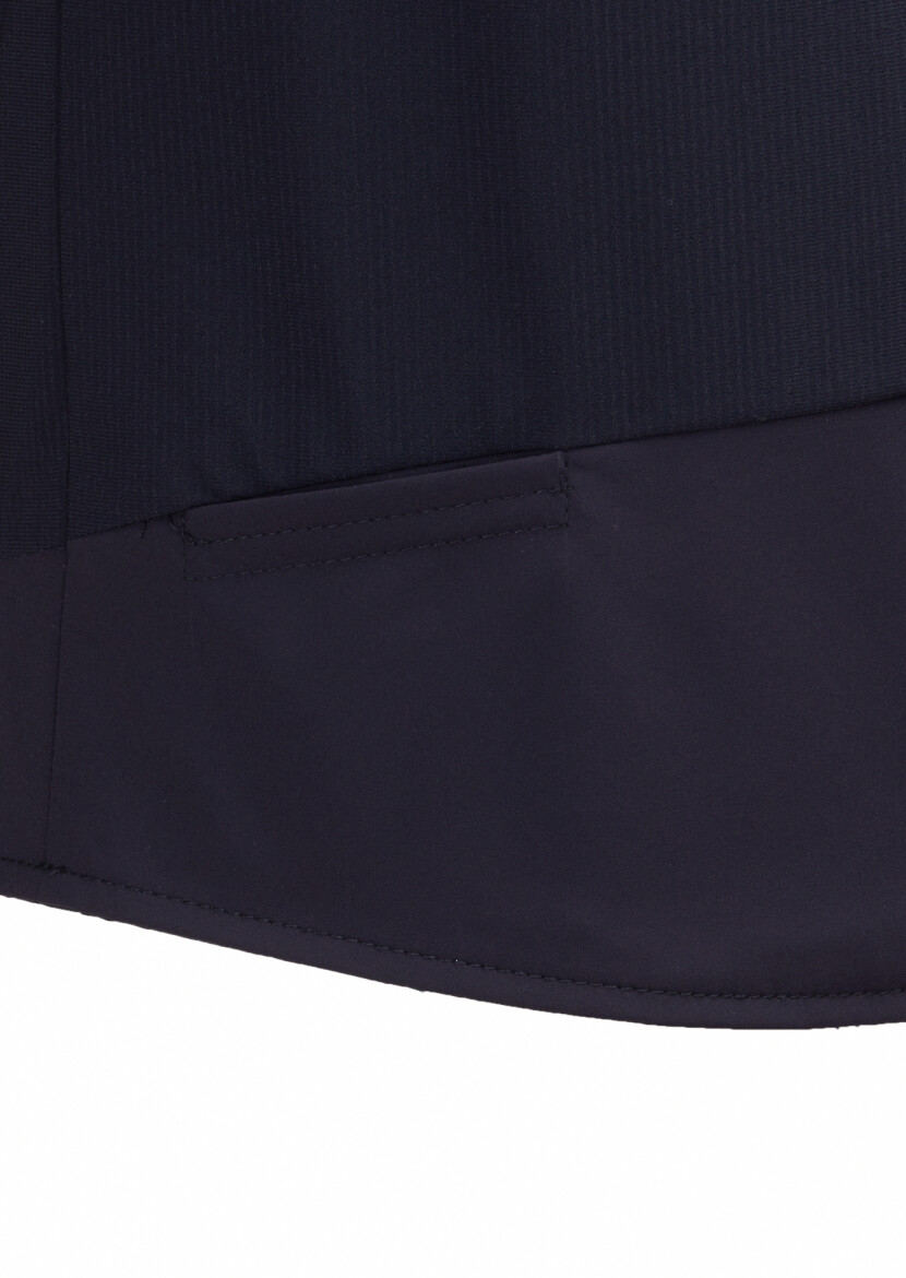 Navy Blue Regular Fit Turtleneck Casual Knitting Puffer Vest - 3