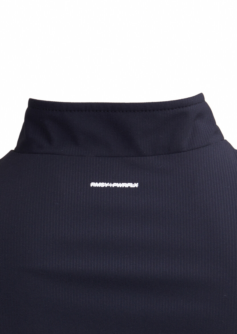 Navy Blue Regular Fit Turtleneck Casual Knitting Puffer Vest - 5