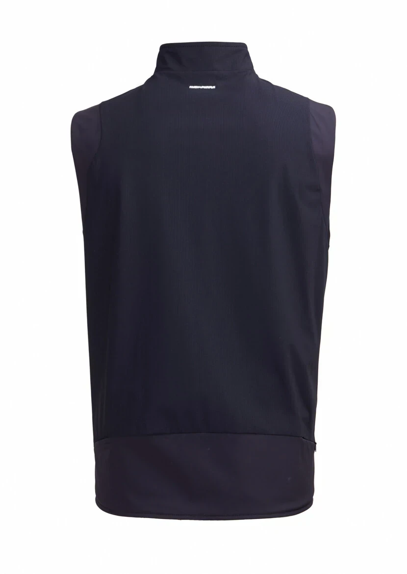 Navy Blue Regular Fit Turtleneck Casual Knitting Puffer Vest - 6
