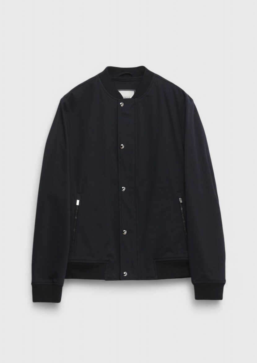 Navy Blue Regular Fit Turtleneck Casual Weaving Coat - 8