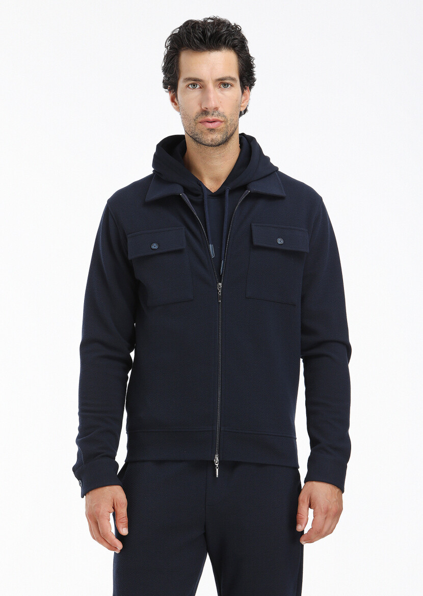 Navy Blue Shirt Jacket - 2