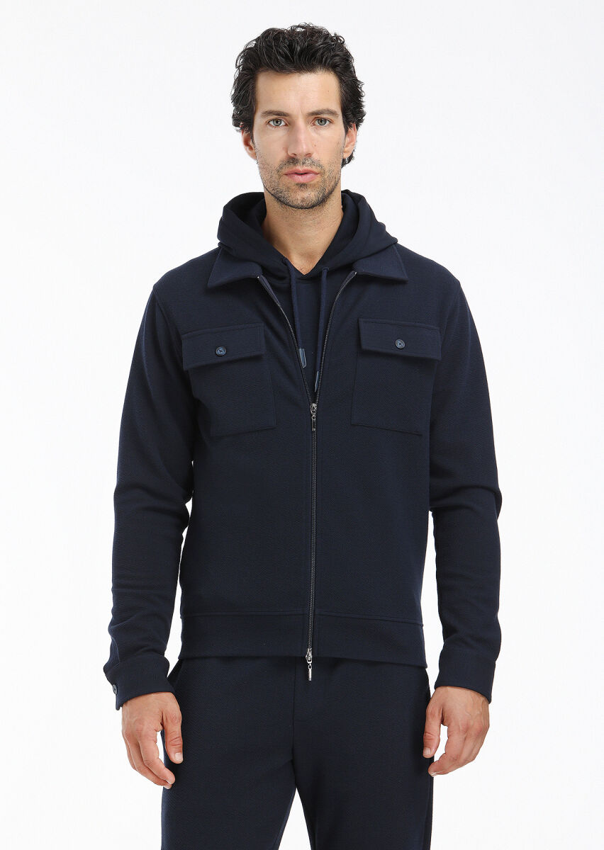 Navy Blue Shirt Jacket - 2