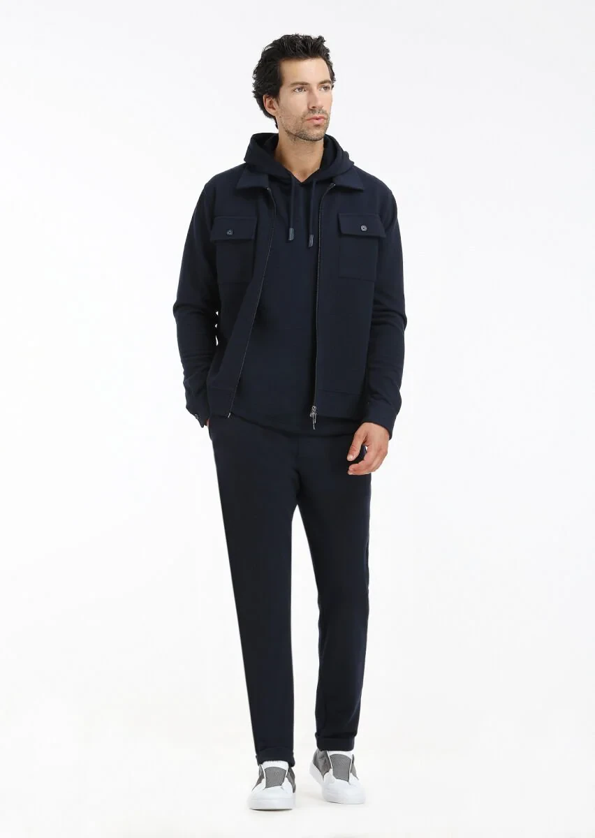 Navy Blue Shirt Jacket - 1