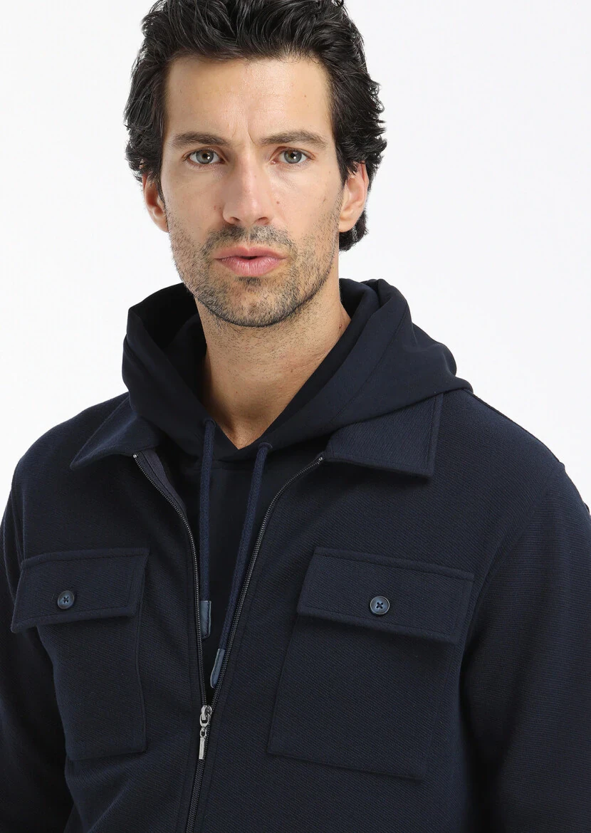 Navy Blue Shirt Jacket - 3