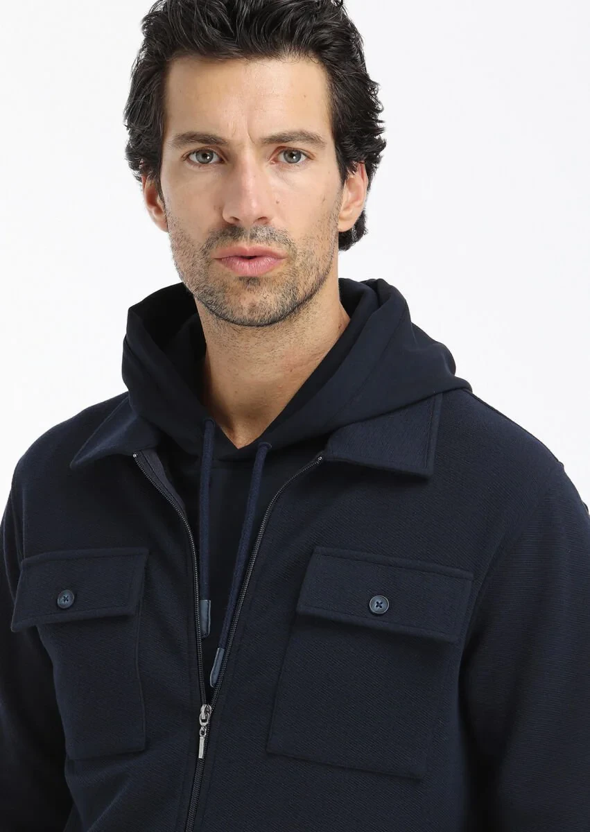Navy Blue Shirt Jacket - 3