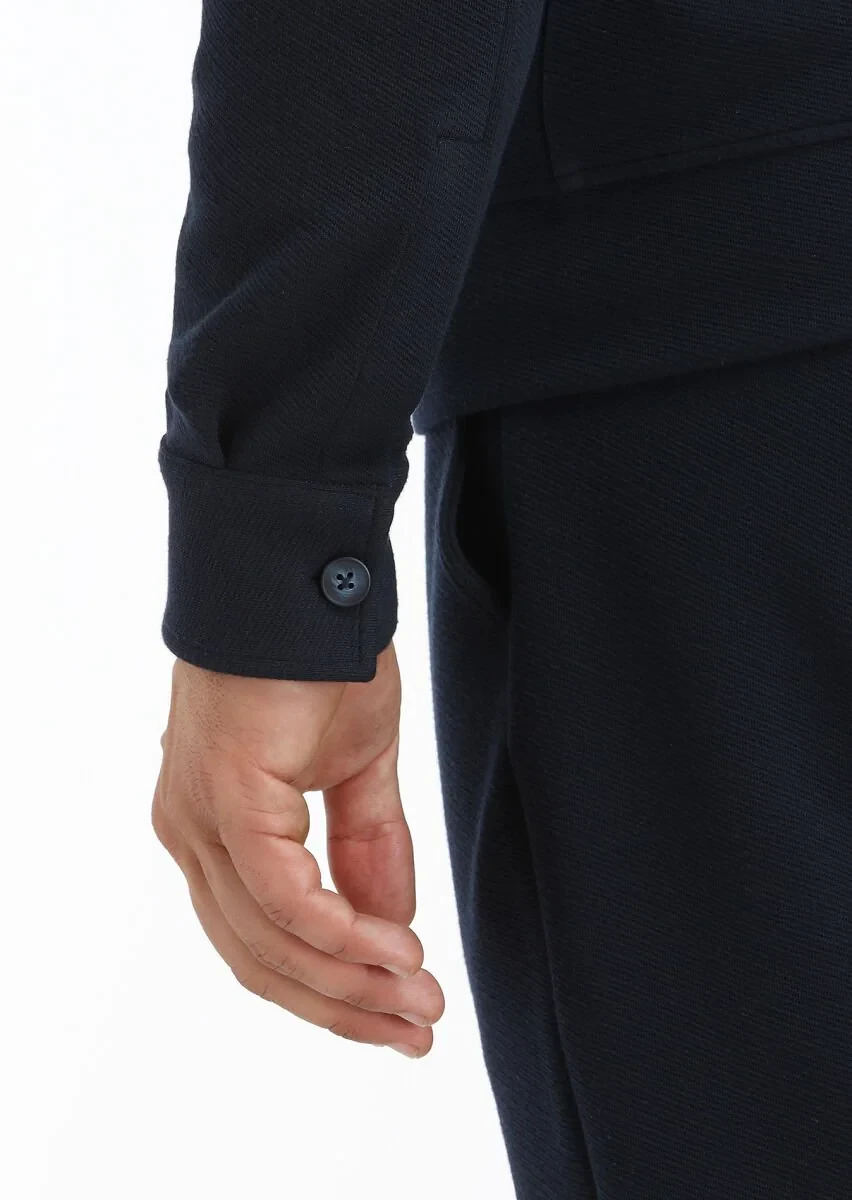 Navy Blue Shirt Jacket - 4