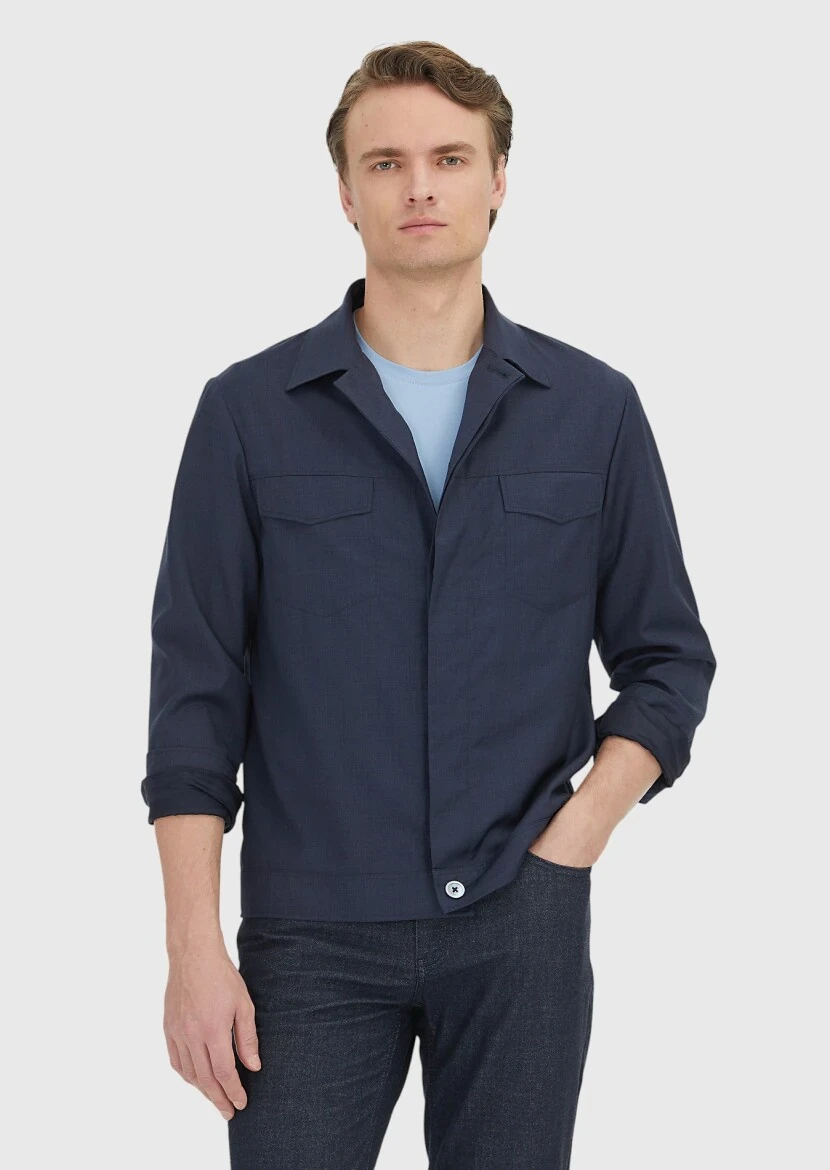 Navy Blue Shirt Jacket - RAMSEY