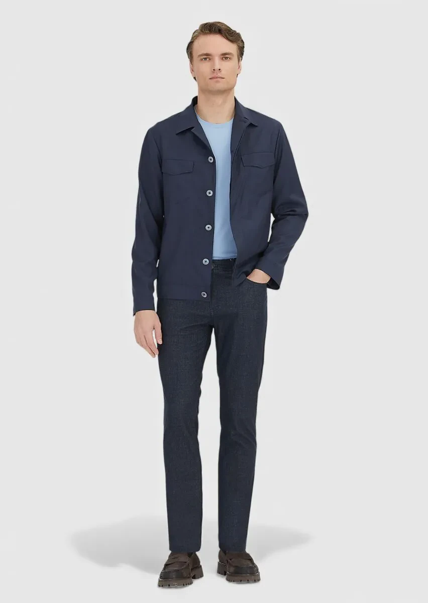 Navy Blue Shirt Jacket - 2
