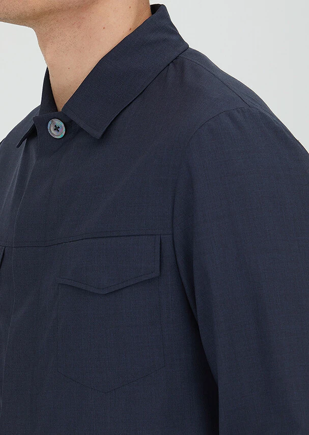 Navy Blue Shirt Jacket - 3