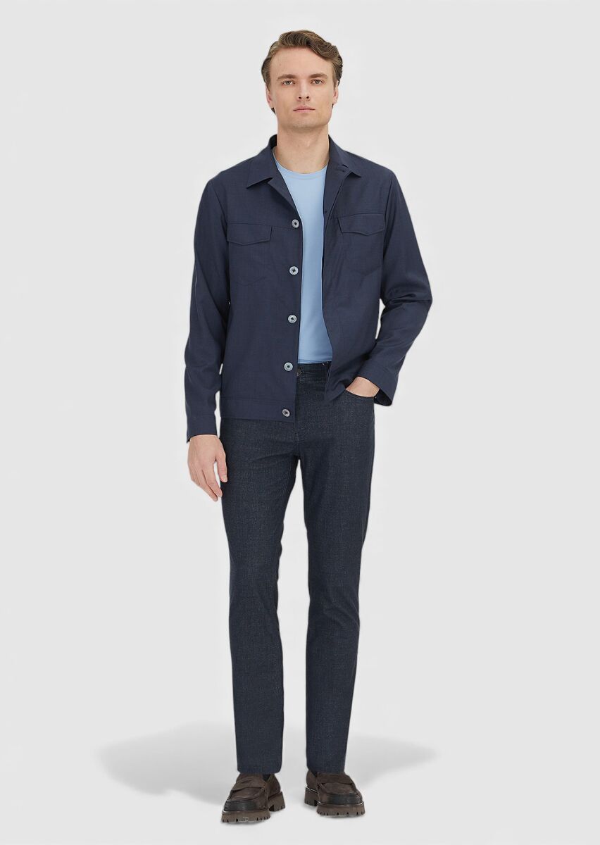 Navy Blue Shirt Jacket - 2