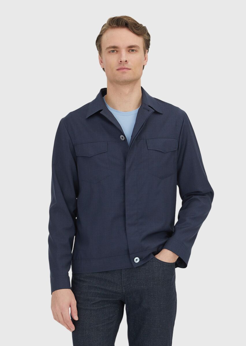 Navy Blue Shirt Jacket - 4