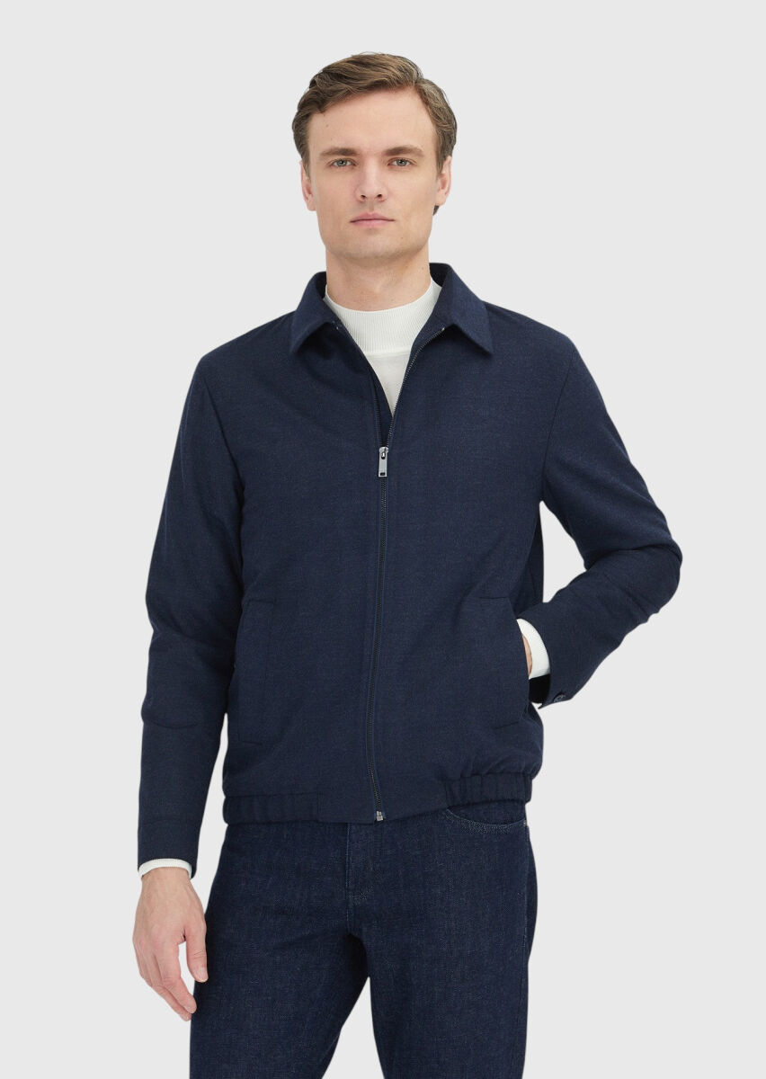 Navy Blue Shirt Jacket - 1