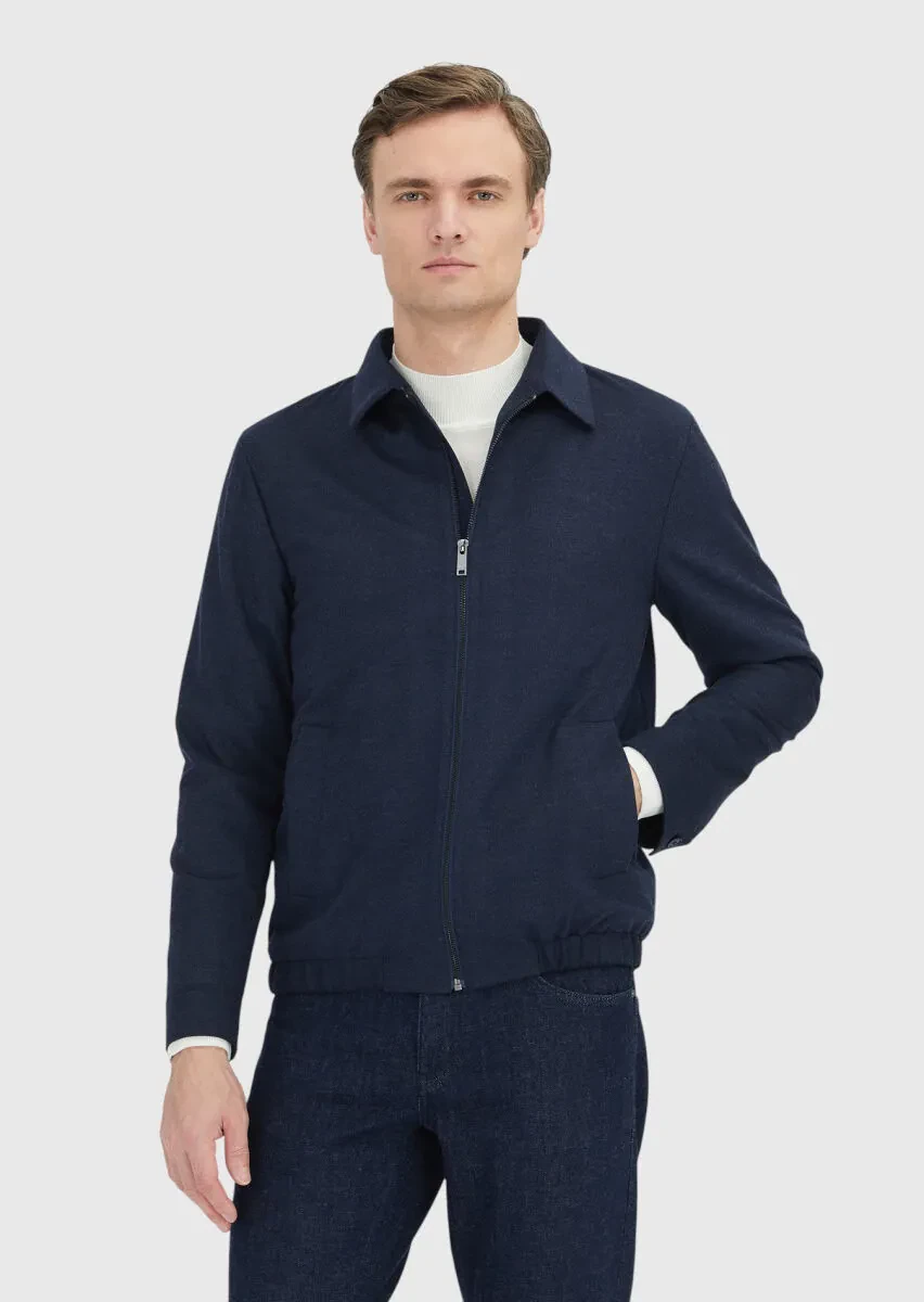 Navy Blue Shirt Jacket - 1