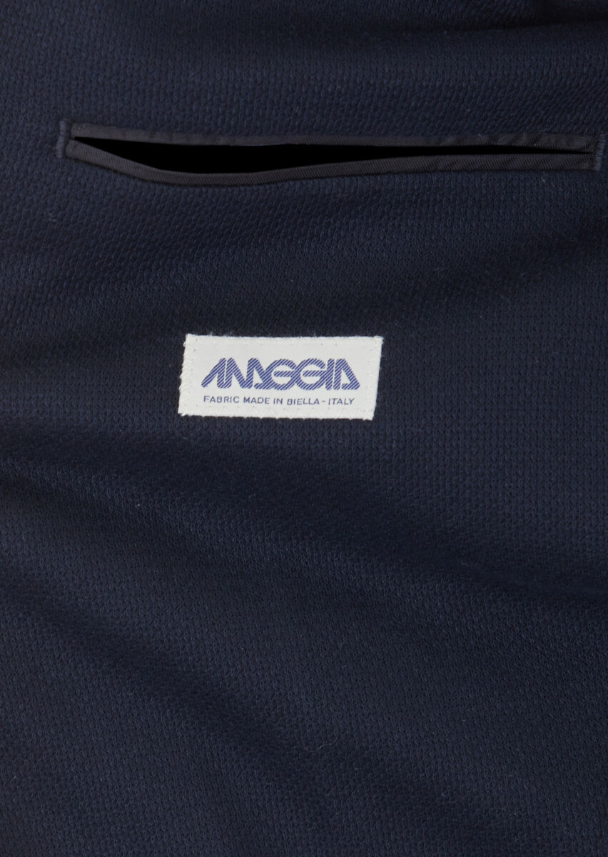 Navy Blue Shirt Shoulder Slim Fit 100% Cotton Jacket - 5