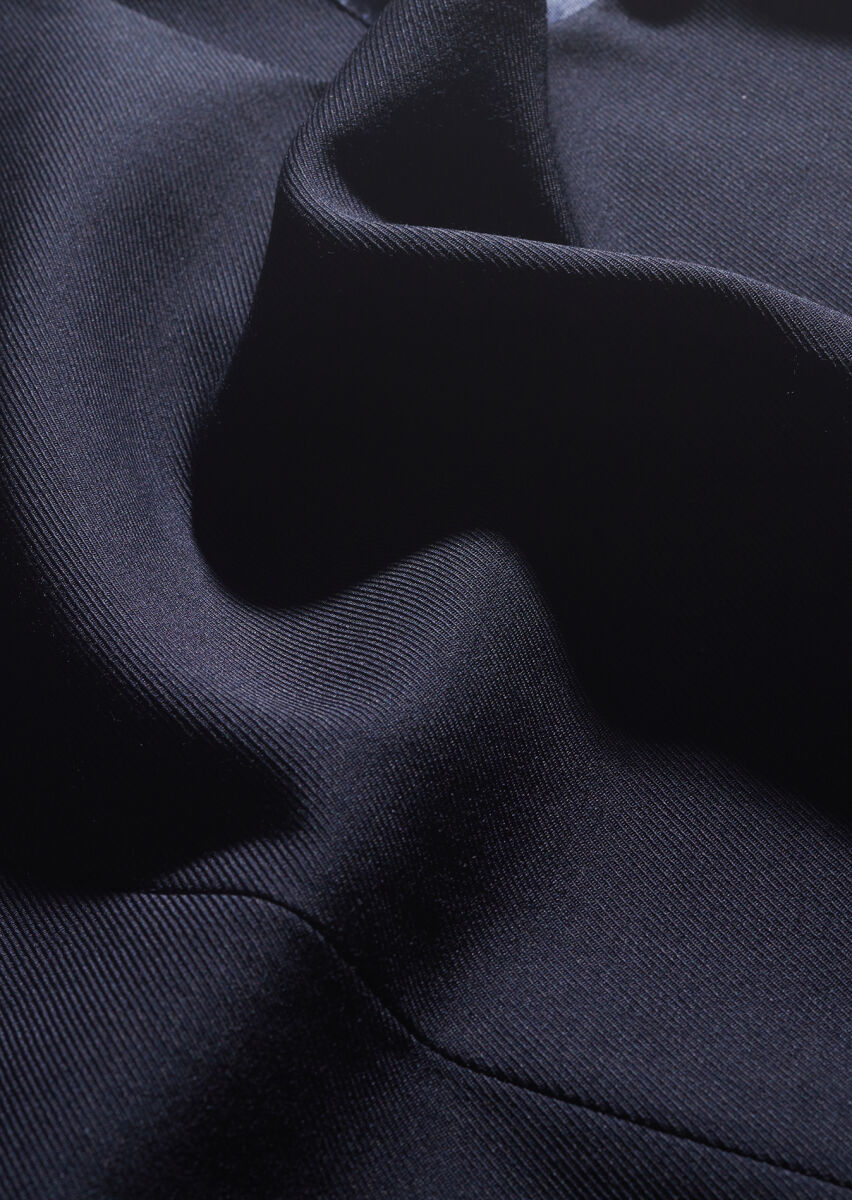 Navy Blue Slim Fit Butterfly Collar Casual Waistcoat - 5