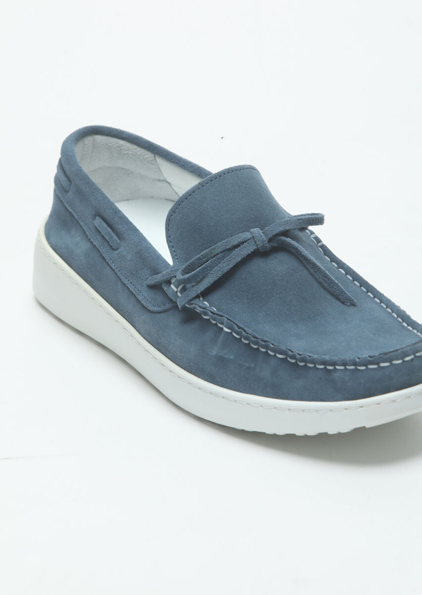 Navy Blue Suede Casual Loafer - 2