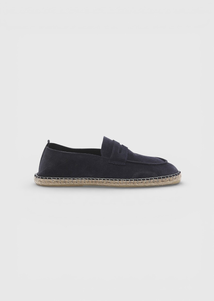 Navy Blue Suede Casual Loafer 