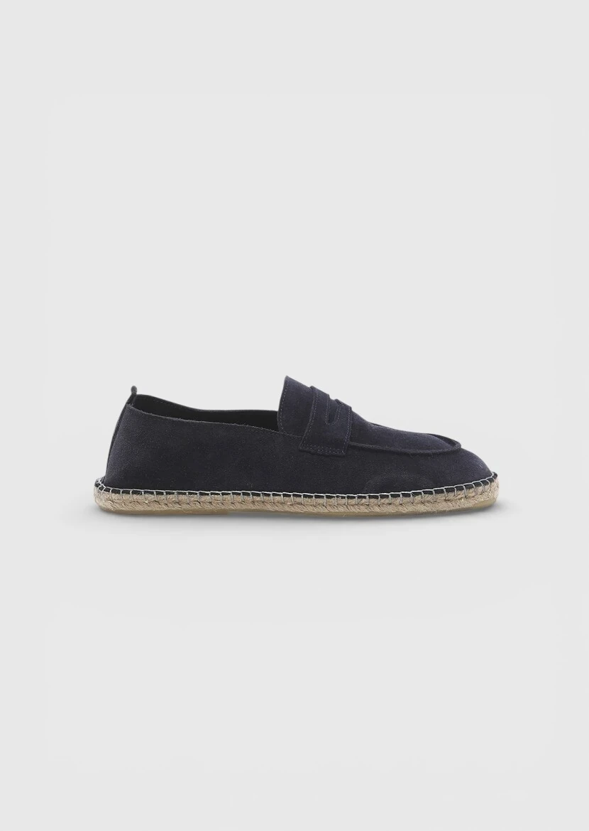 Navy Blue Suede Casual Loafer - RAMSEY