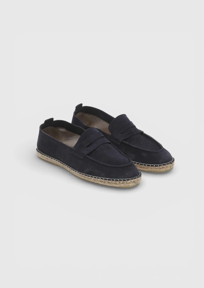 Navy Blue Suede Casual Loafer - RAMSEY