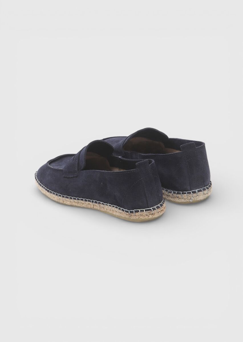 Navy Blue Suede Casual Loafer - 4