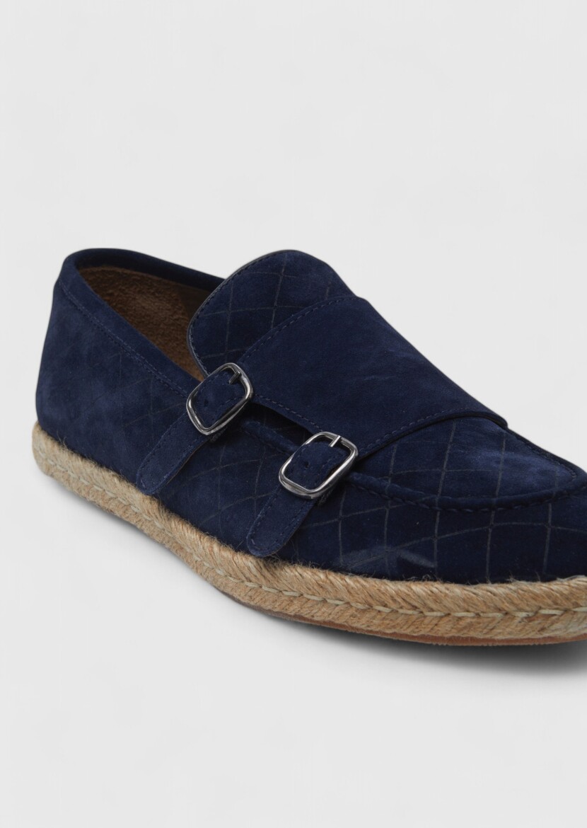 Navy Blue Suede Casual Loafer 