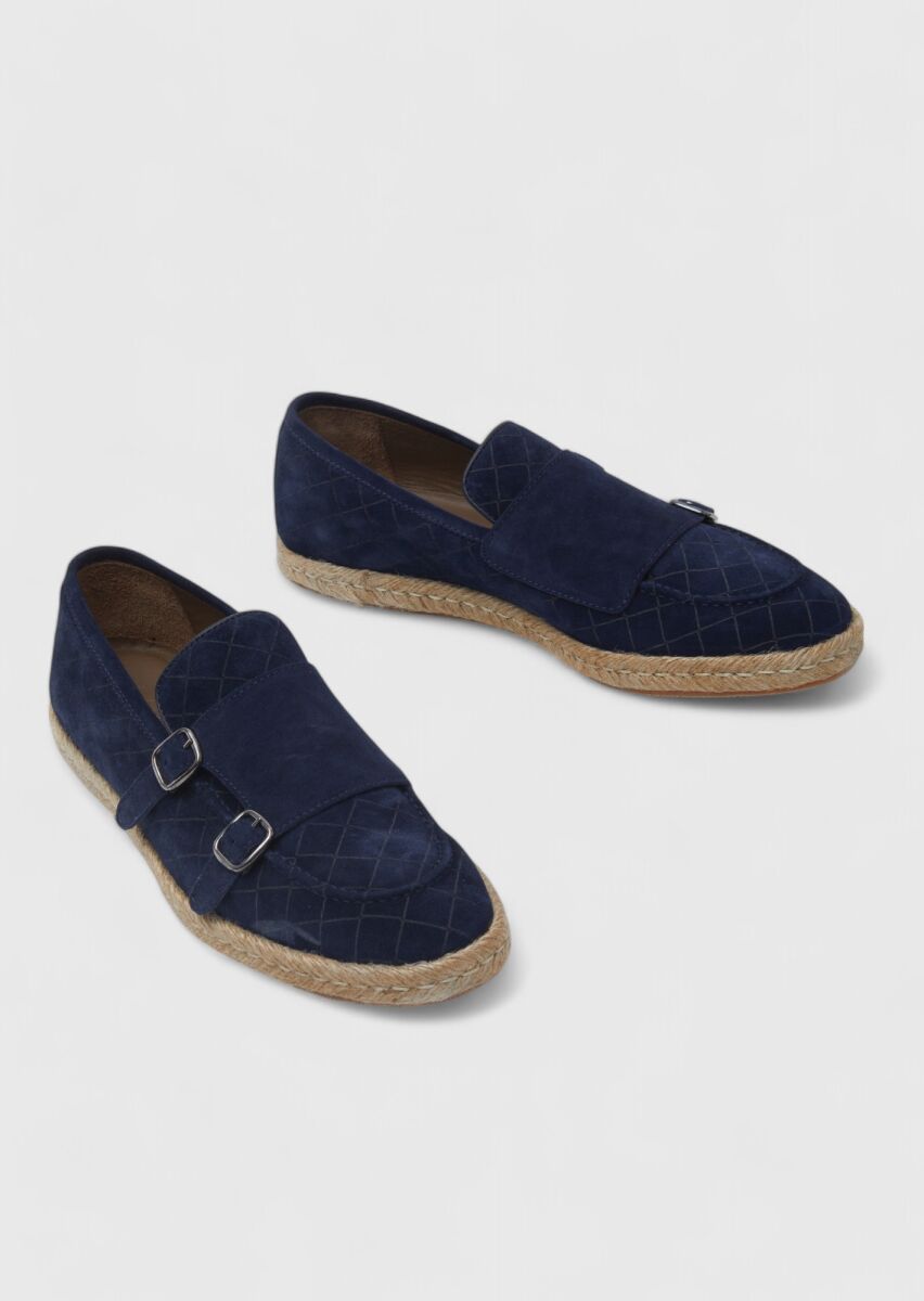 Navy Blue Suede Casual Loafer - 3