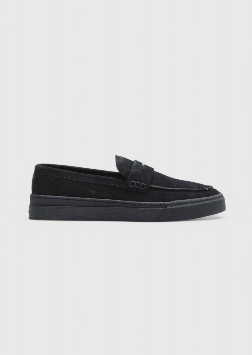 Navy Blue Suede Casual Loafer 