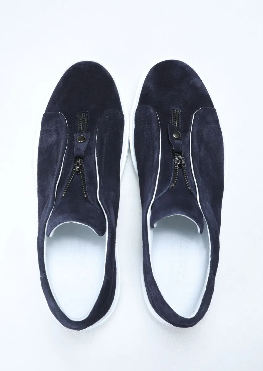 Navy Blue Suede Casual Sneaker - 5