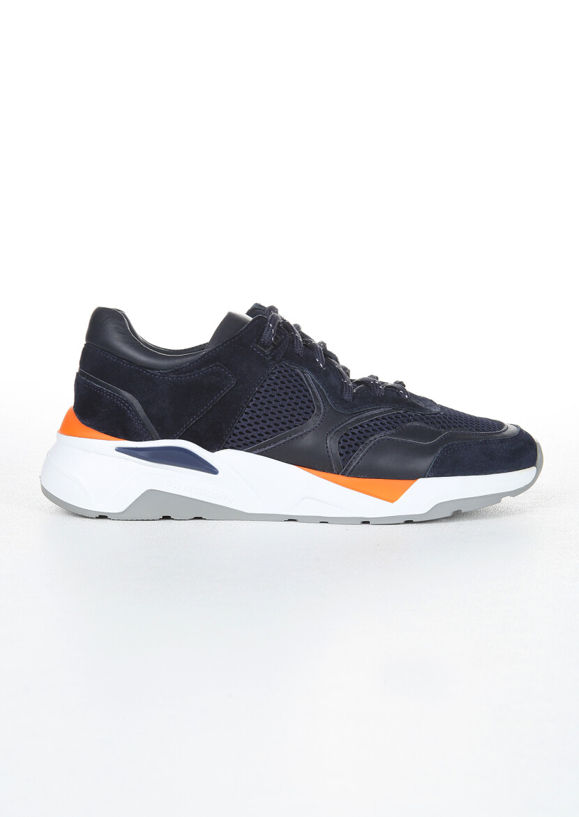 Navy Blue Suede Sneaker - 1
