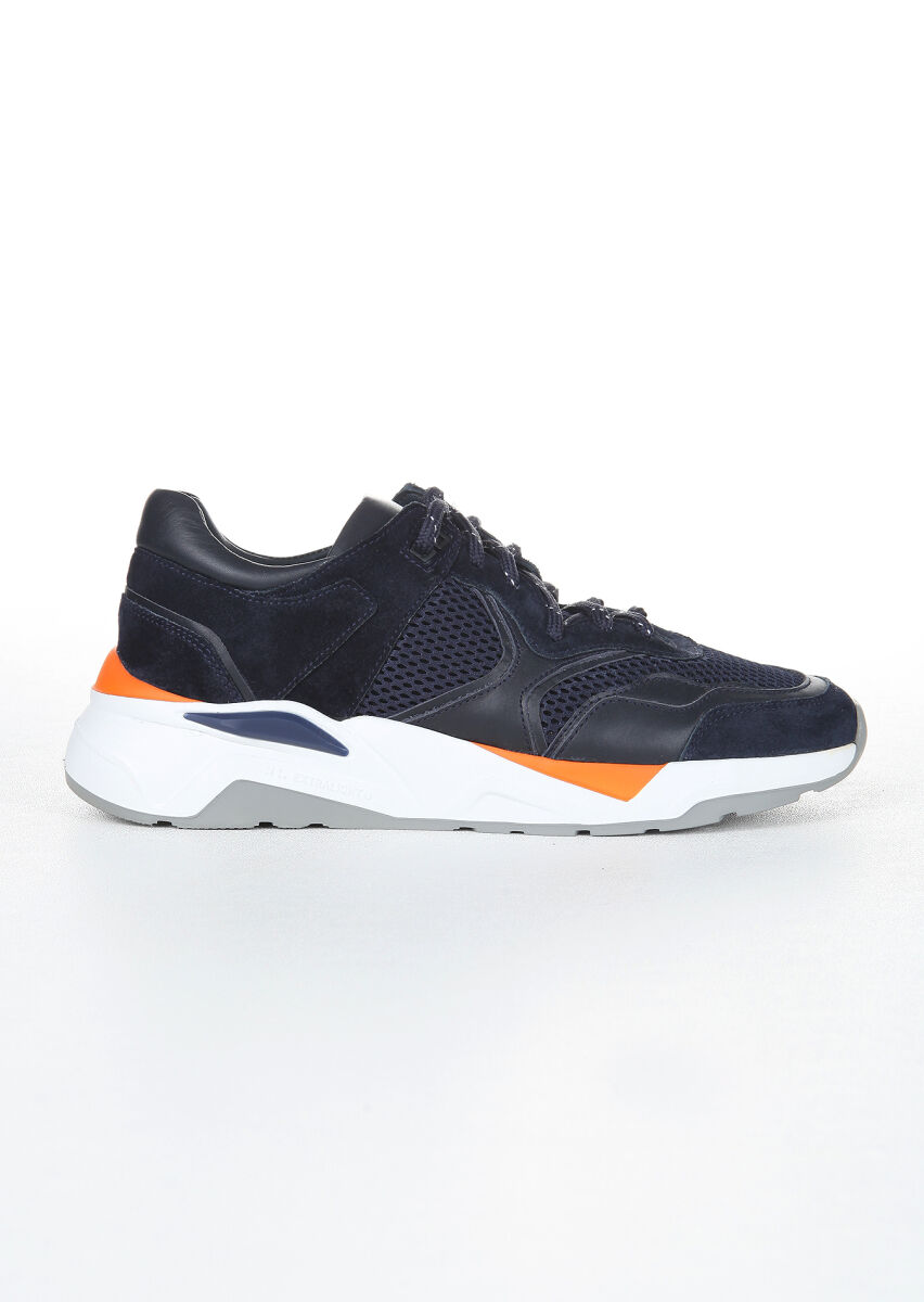 Navy Blue Suede Sneaker - 1