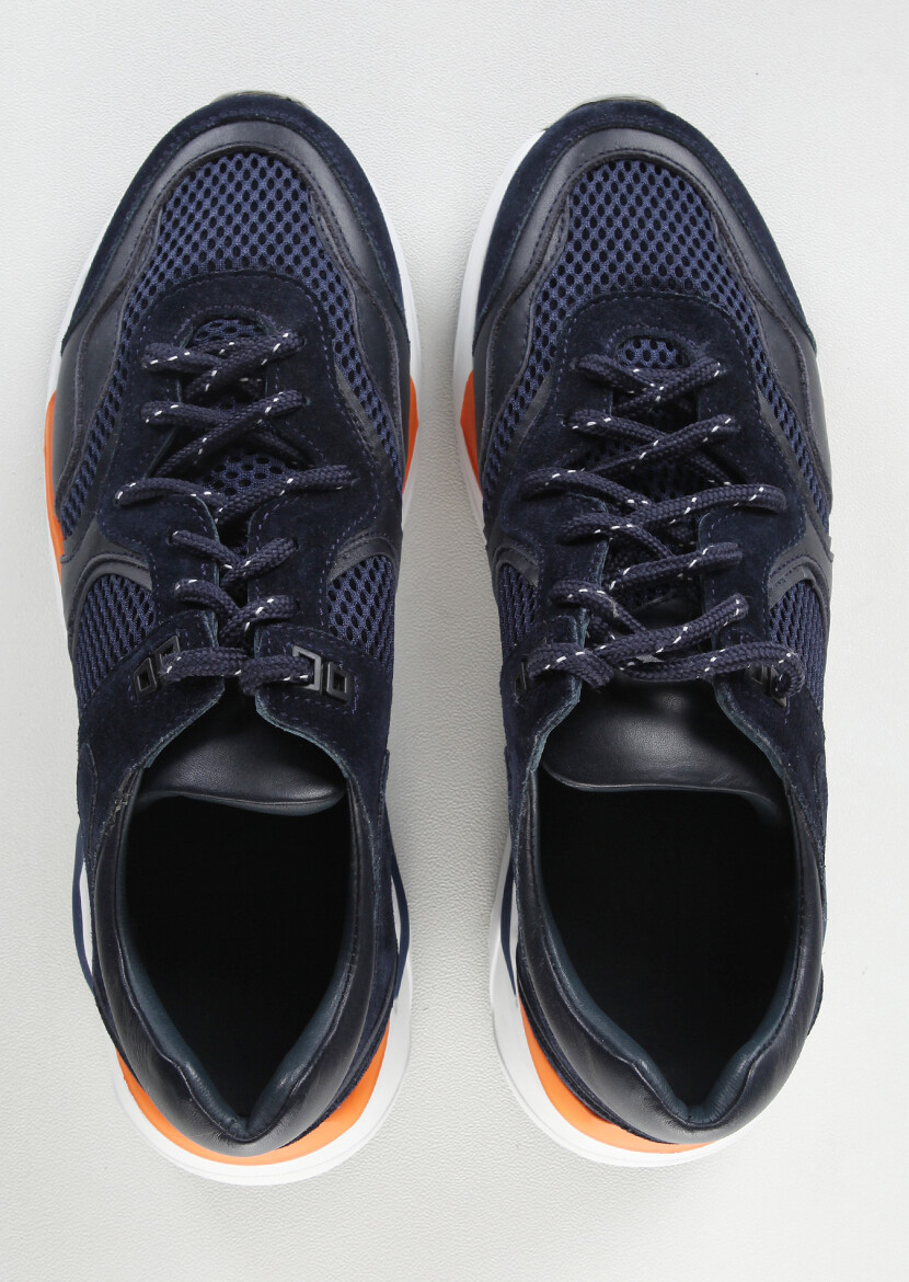 Navy Blue Suede Sneaker - 5