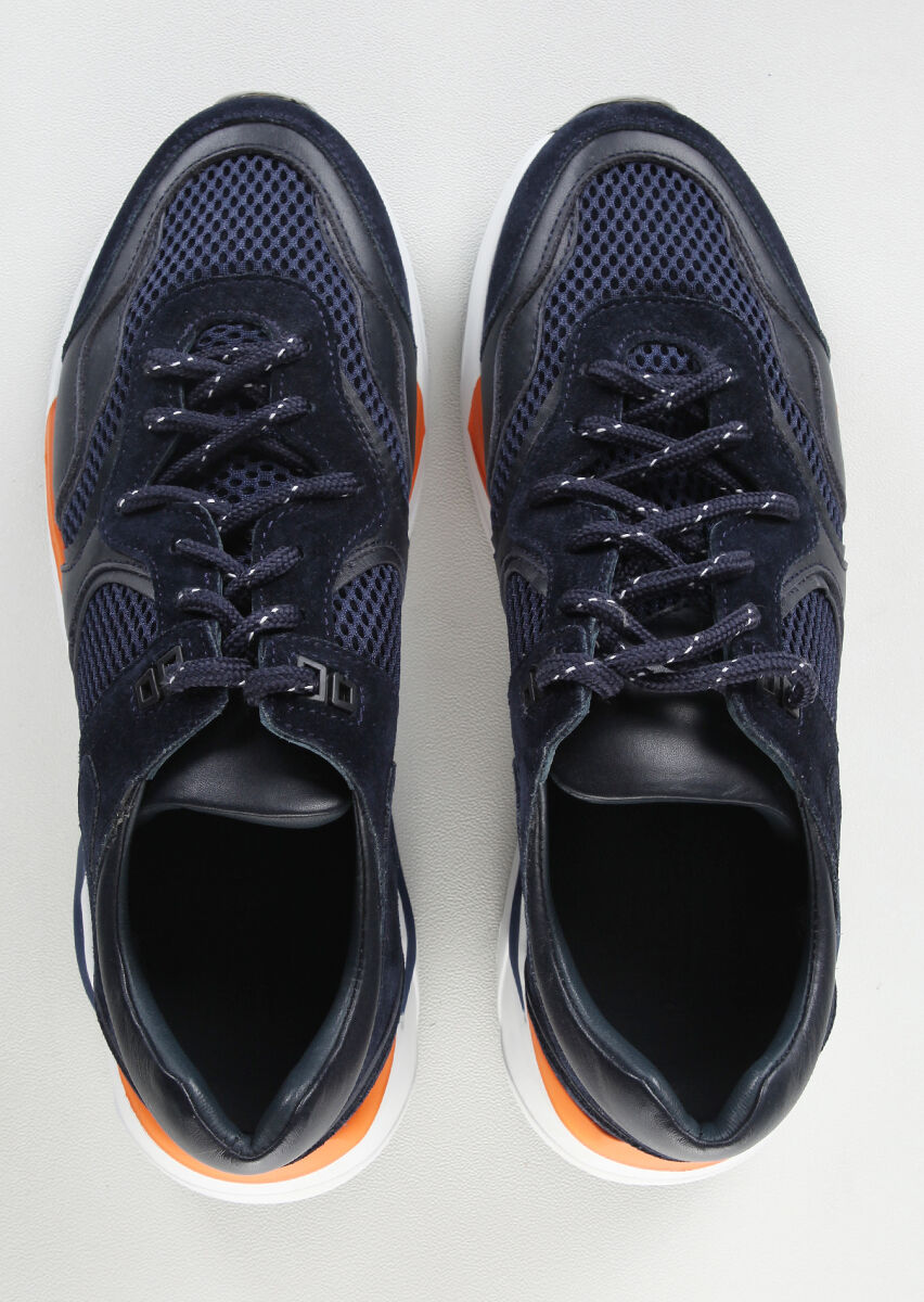 Navy Blue Suede Sneaker - 5