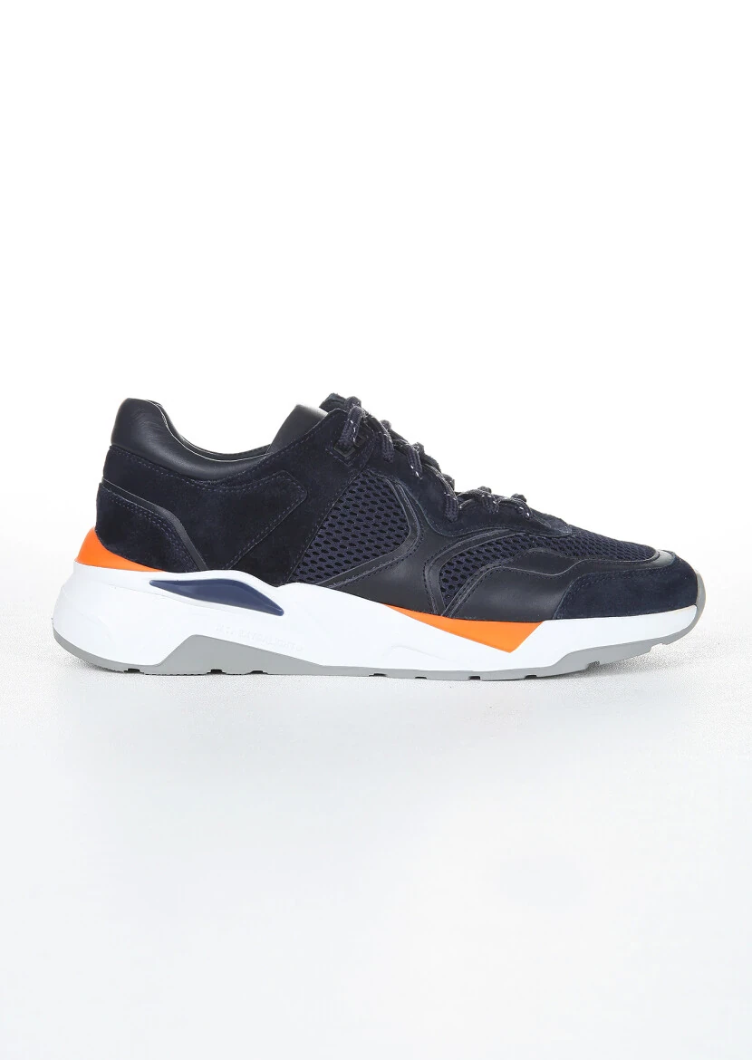 Navy Blue Suede Sneaker - 1