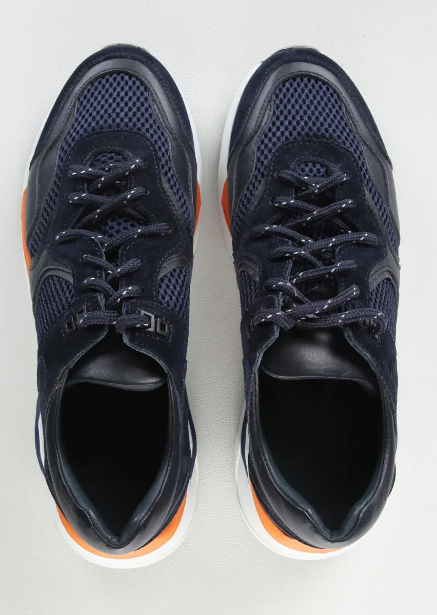 Navy Blue Suede Sneaker - 5