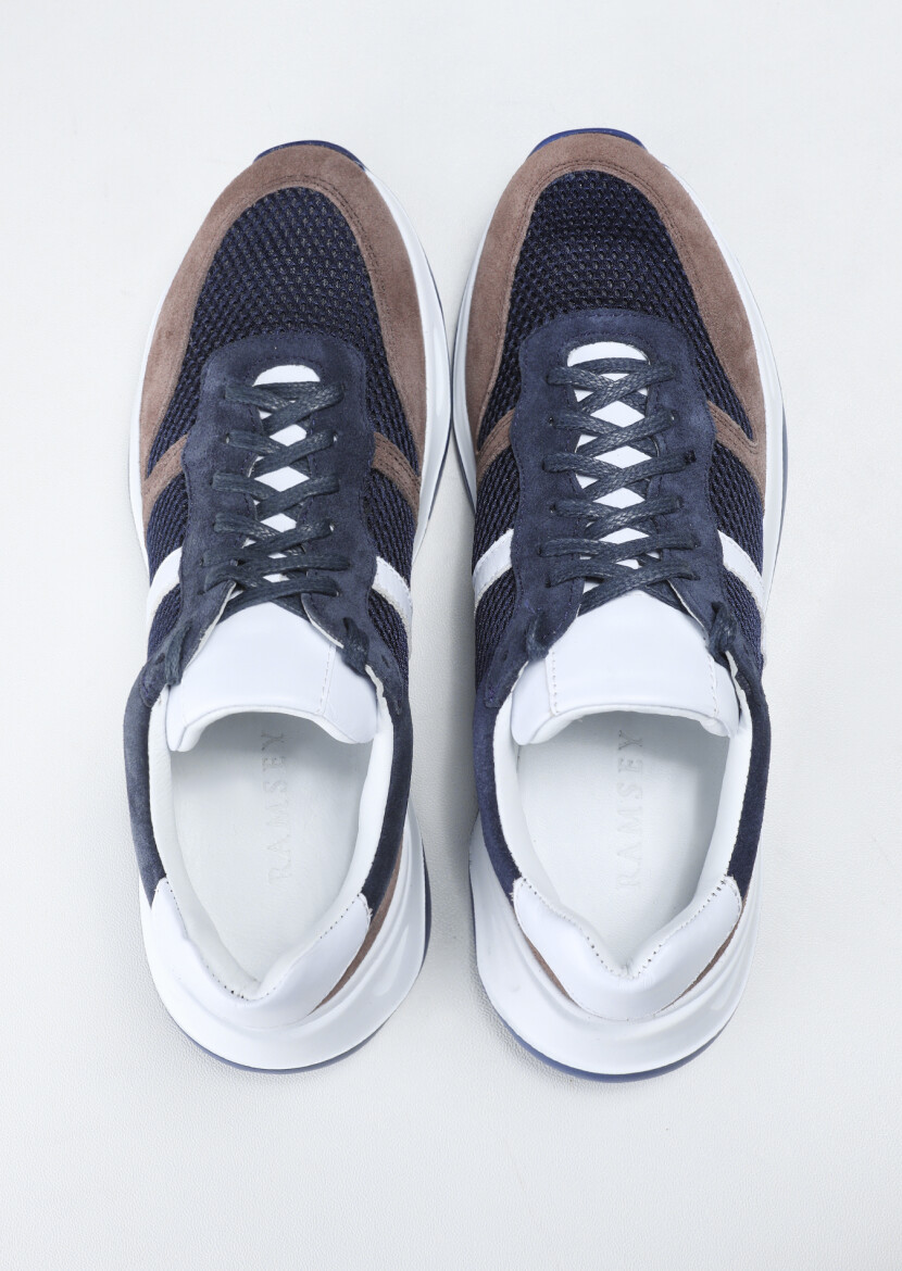 Navy Blue Suede Sneaker - 5