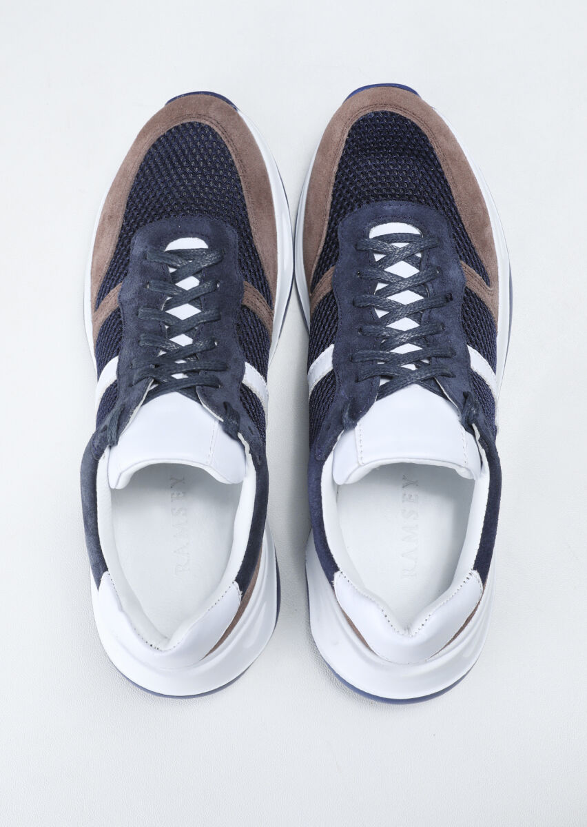 Navy Blue Suede Sneaker - 5