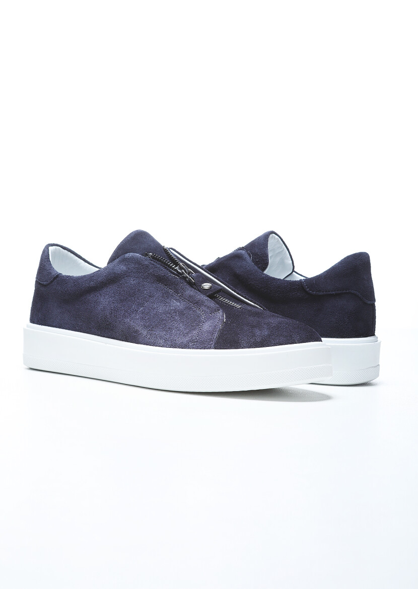 Navy Blue Suede Sneaker - 3