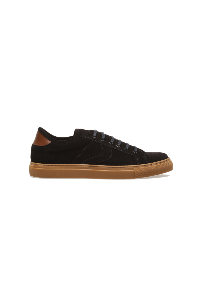 Navy Blue Suede Sneaker - 1