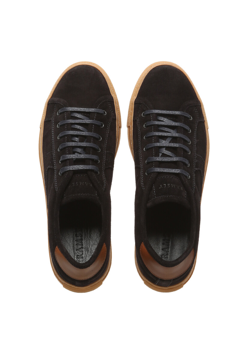 Navy Blue Suede Sneaker - 5
