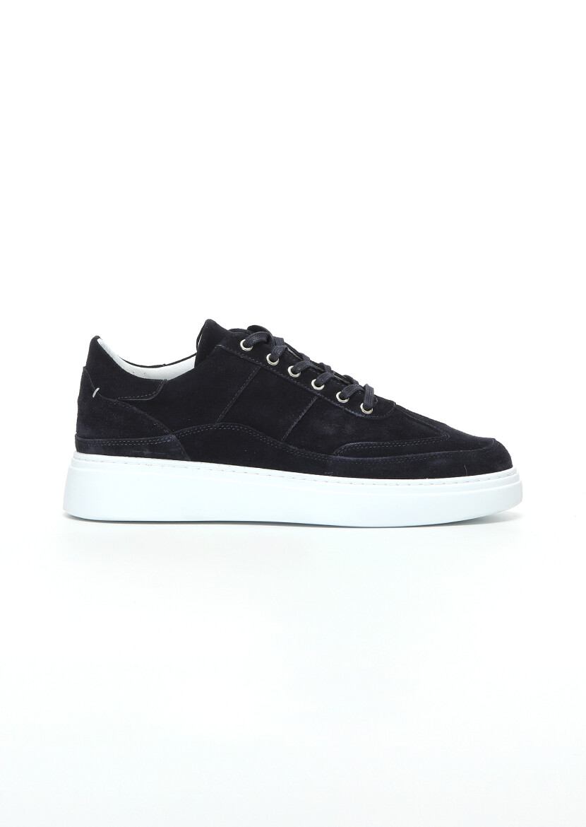 Navy Blue Suede Sneaker - 1