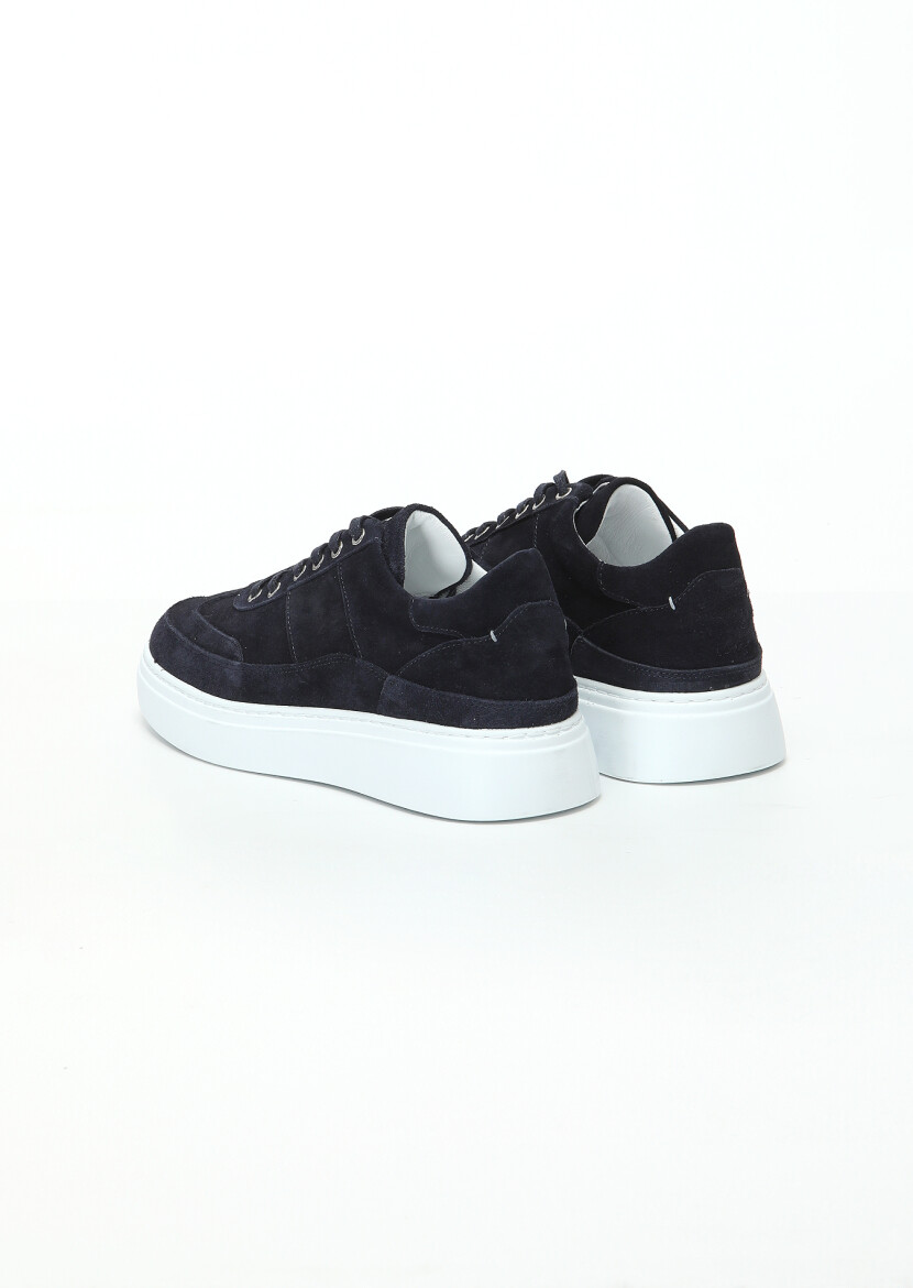 Navy Blue Suede Sneaker - 4