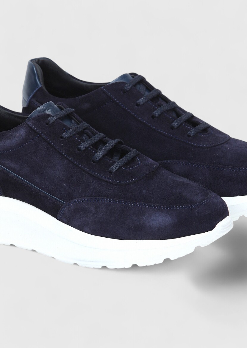 Navy Blue Suede Sneaker - 3