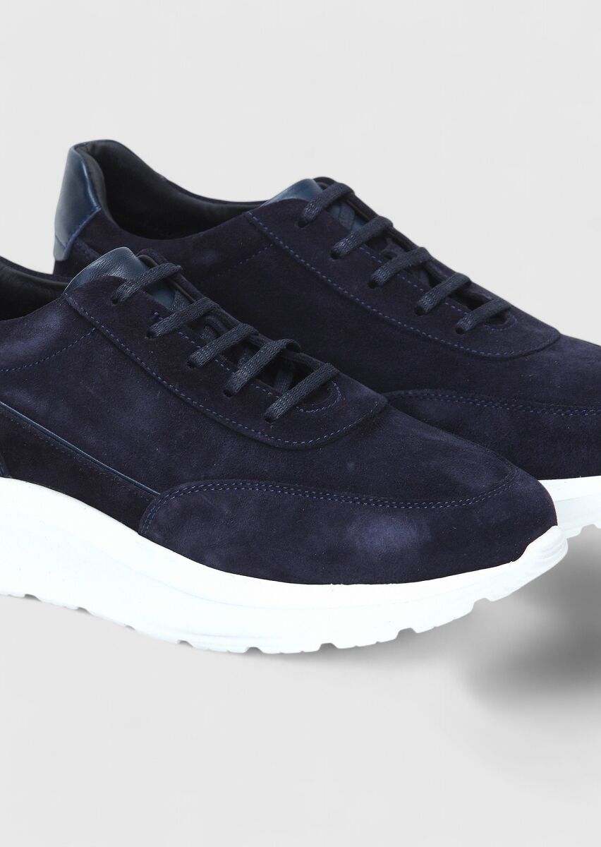 Navy Blue Suede Sneaker - 3