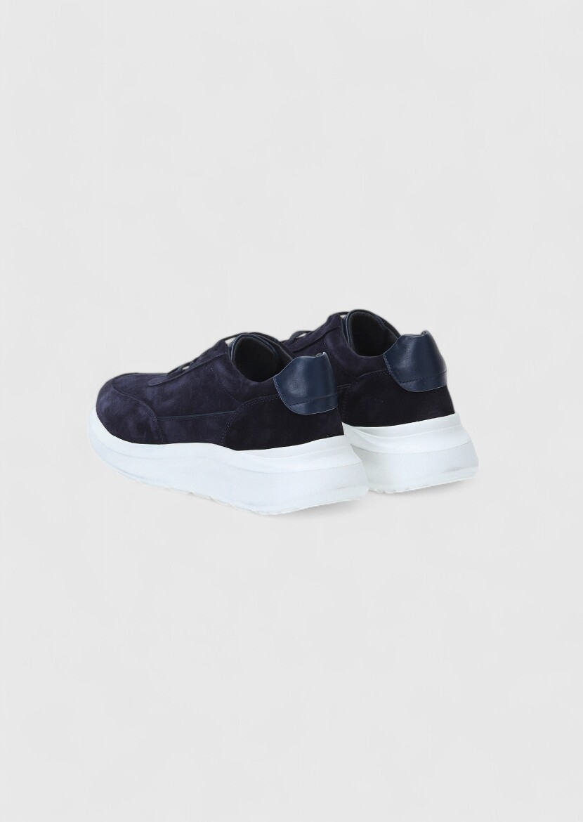 Navy Blue Suede Sneaker - 4