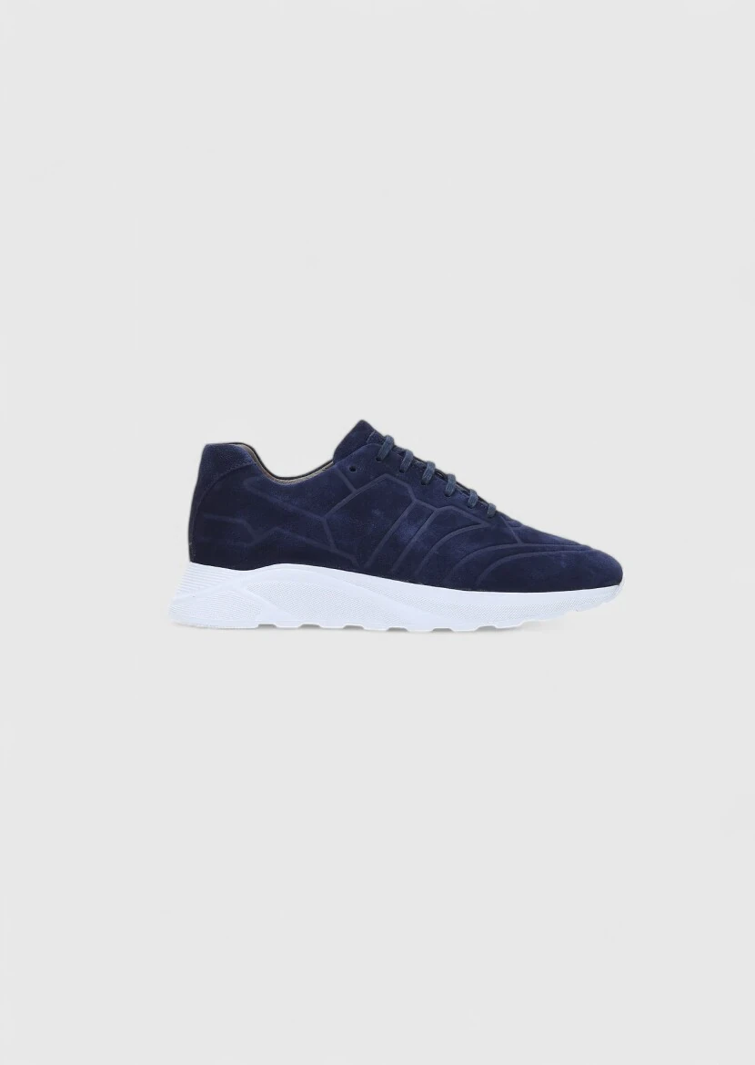 Navy Blue Suede Sneaker - RAMSEY