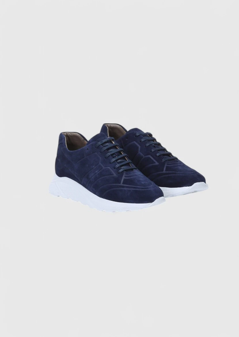 Navy Blue Suede Sneaker - RAMSEY
