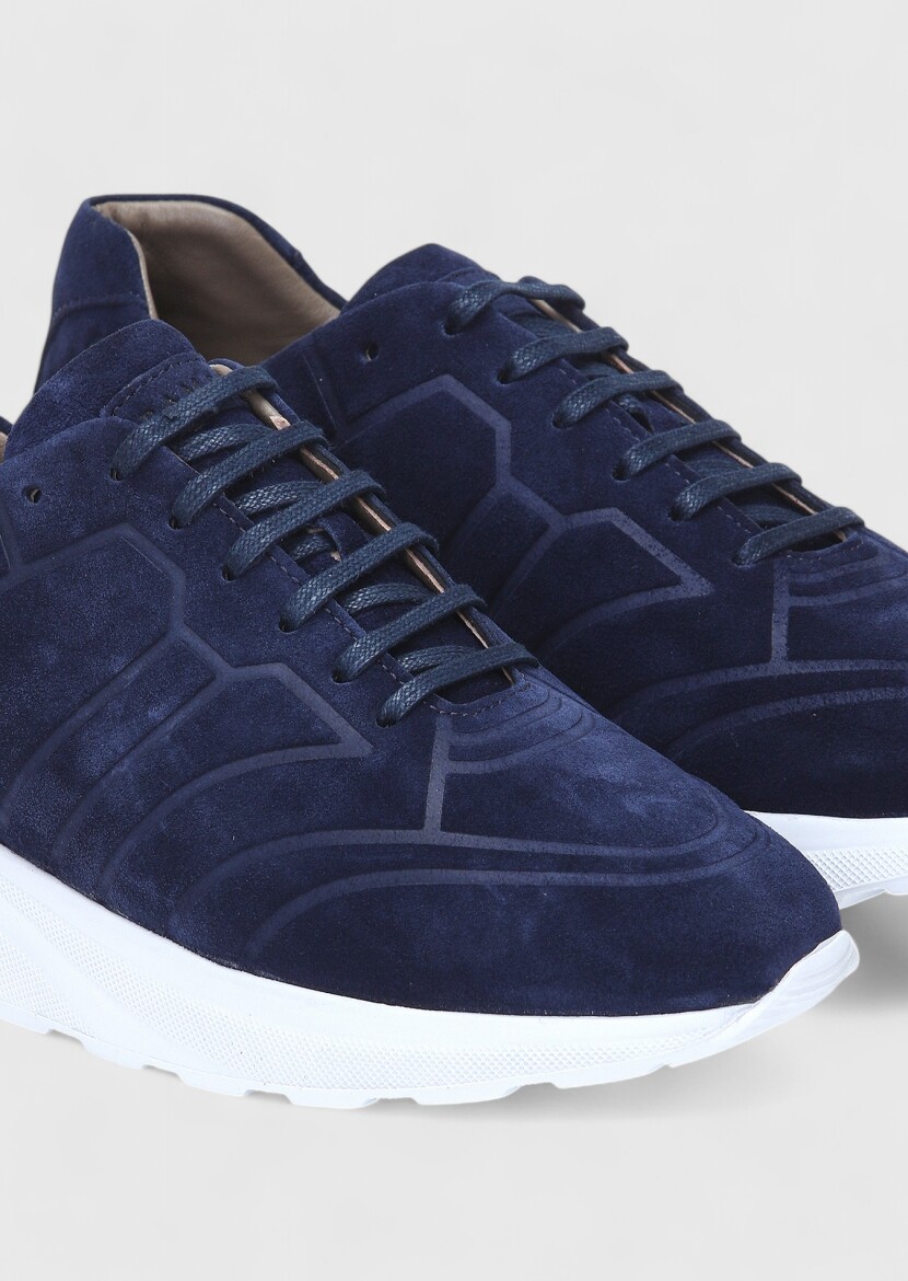 Navy Blue Suede Sneaker - 3
